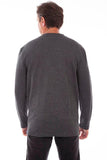 Scully CHARCOAL HEATHER RIB HENLEY - Scully Leather
