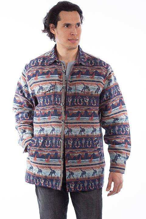 Scully NAVY SOUTHWEST SHIRT/JACKET - Scully Leather - Flyclothing LLC
