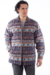 Scully NAVY SOUTHWEST SHIRT/JACKET - Scully Leather