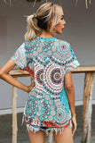 Printed Round Neck Short Sleeve Tee - Trendsi - Flyclothing LLC