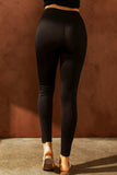 Wide Waistband Distressed Slim Fit Leggings - Trendsi - Flyclothing LLC
