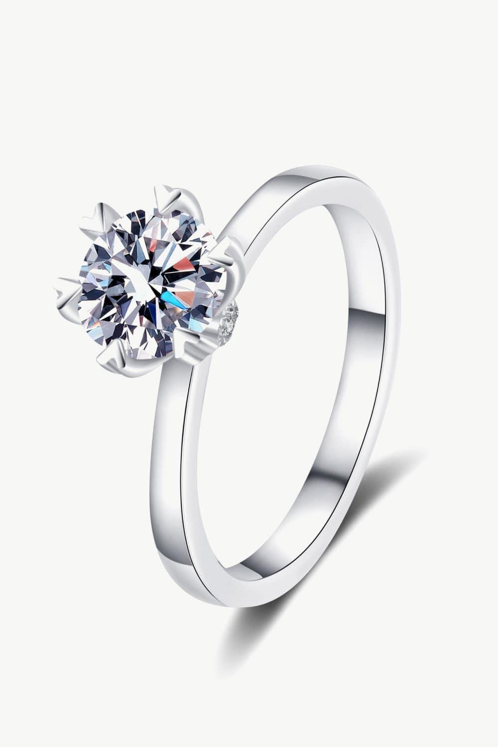 Pleasant Surprise 925 Sterling Silver 1 Carat Moissanite Ring - Flyclothing LLC