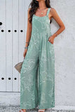 Printed Wide Strap Jumpsuit with Pockets - Trendsi - Flyclothing LLC