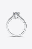 1 Carat Moissanite 925 Sterling Silver Side Stone Ring - Trendsi