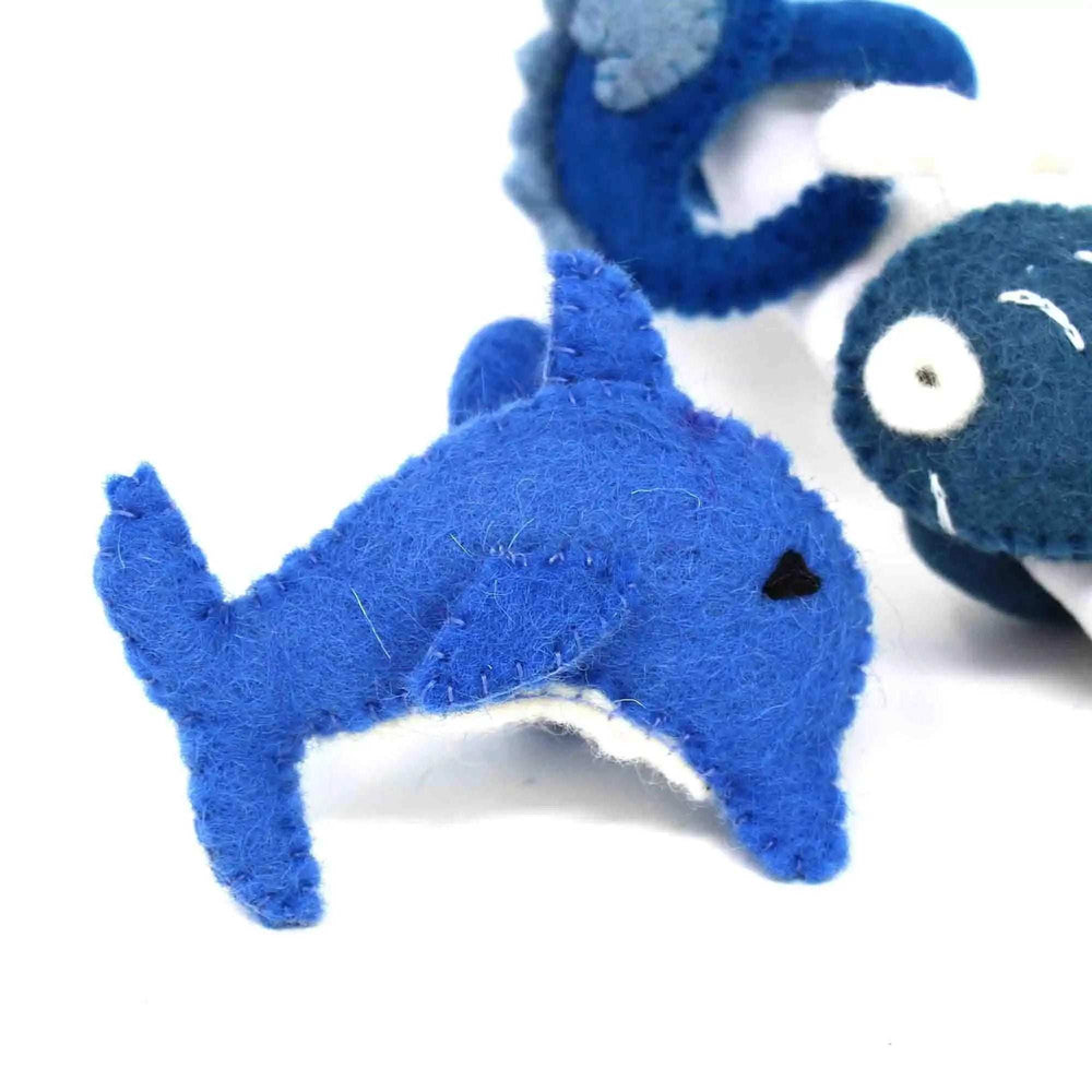 Nautical Shark, Whale & Seahorse Felt Napkin Rings, Set of 4 - Global Groove Direct - Flyclothing LLC