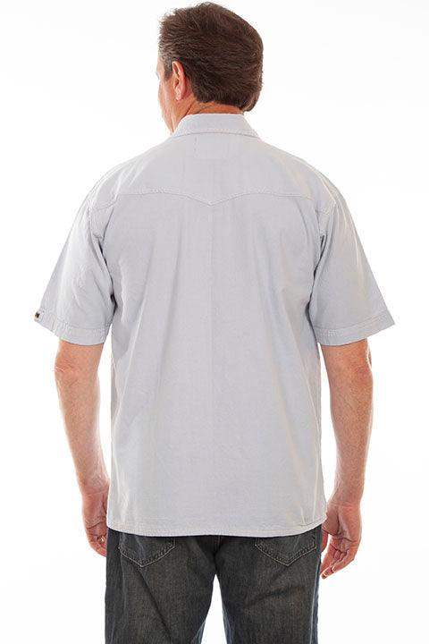 Scully Leather Ice Grey Horse Shoe Embroidered Shirt - Scully Leather - Flyclothing LLC