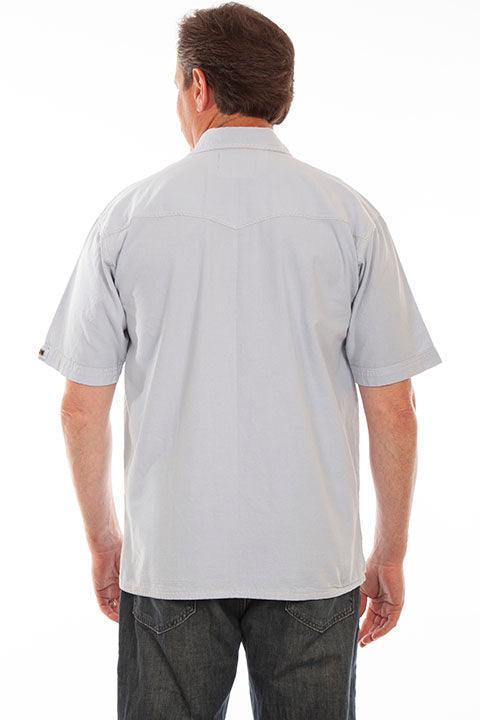 Scully Leather Ice Grey Horse Shoe Embroidered Shirt - Flyclothing LLC