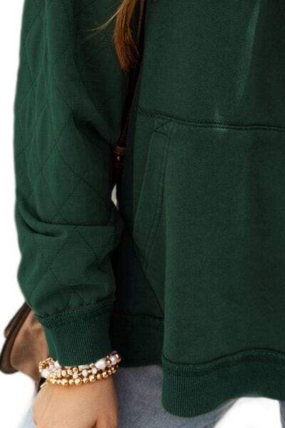 Drawstring Kangaroo Pocket Dropped Shoulder Hoodie - Trendsi - Flyclothing LLC