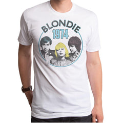 Blondie 1974 Mens White Shirt - Goodie Two Sleeves