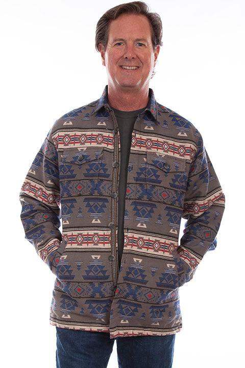 Scully Leather Red-Blue Southwest Shirt/Jacket - Scully Leather - Flyclothing LLC