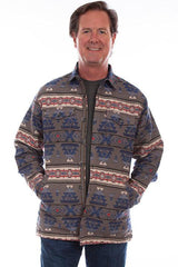 Scully Leather Red-Blue Southwest Shirt/Jacket - Flyclothing LLC