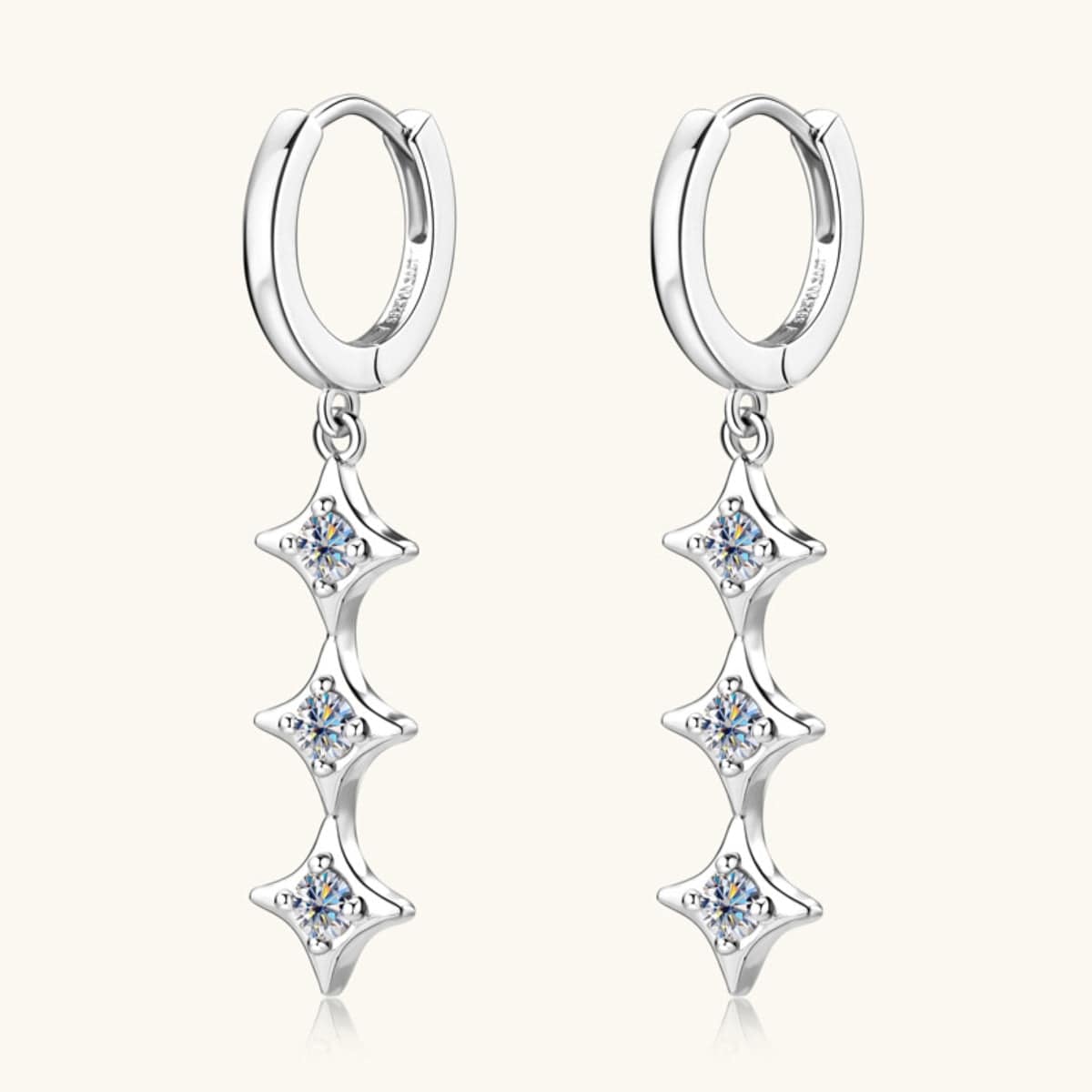 Moissanite 925 Sterling Silver Geometric Shape Earrings