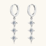 Moissanite 925 Sterling Silver Geometric Shape Earrings - Trendsi - Flyclothing LLC