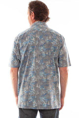 Scully Leather Grey S/S Palm Trees & Sail Boats Shirt - Scully Leather - Flyclothing LLC