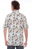 Scully Leather White S/S Palm Trees Shirt - Scully Leather