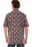 Scully Leather 100% Cotton Black S/S Flamingos & Pineapples Shirt - Scully Leather