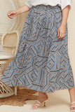 Plus Size Geometric Pleated Skirt - Trendsi