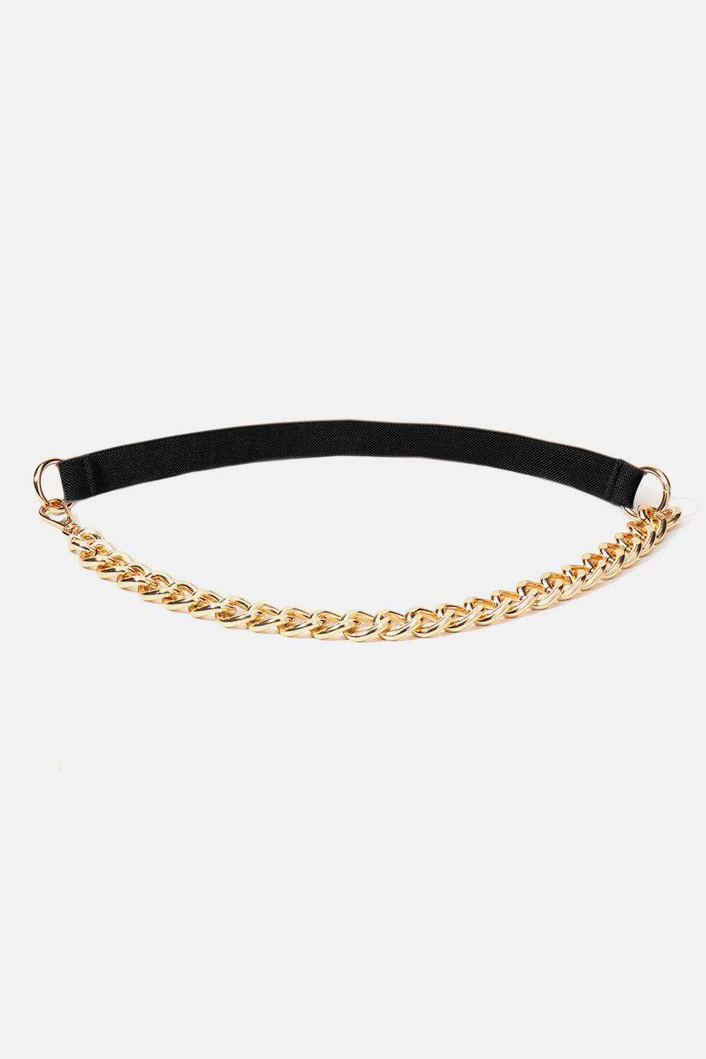 Half Alloy Chain Elastic Belt - Trendsi - Flyclothing LLC