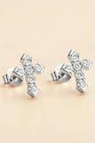 Moissanite Cross Stud Earrings - Flyclothing LLC