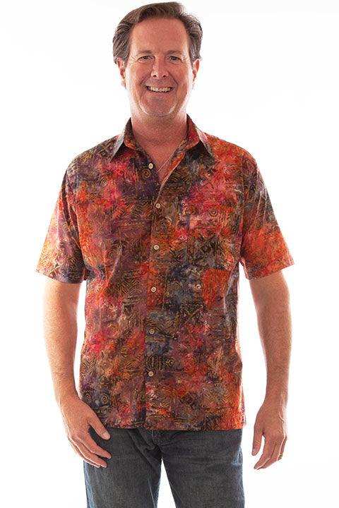 Scully Leather Farthest Point Currant S/S Batik Tribal Watercolors - Scully Leather - Flyclothing LLC