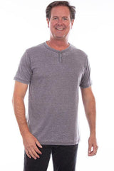 Scully Leather Charcoal S/S Henley - Scully Leather