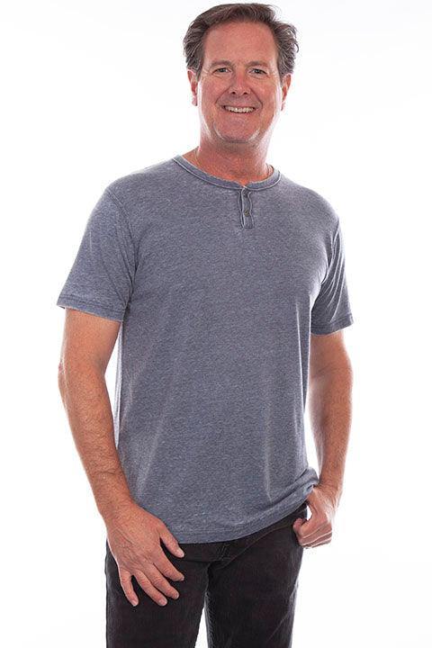 Scully Leather Denim S/S Henley - Scully Leather