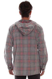 Scully Leather Farthest Point Grey-Red Unlined Corduroy Hoodie - Scully Leather - Flyclothing LLC