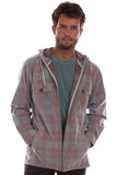 Scully Leather Farthest Point Grey-Red Unlined Corduroy Hoodie - Scully Leather - Flyclothing LLC
