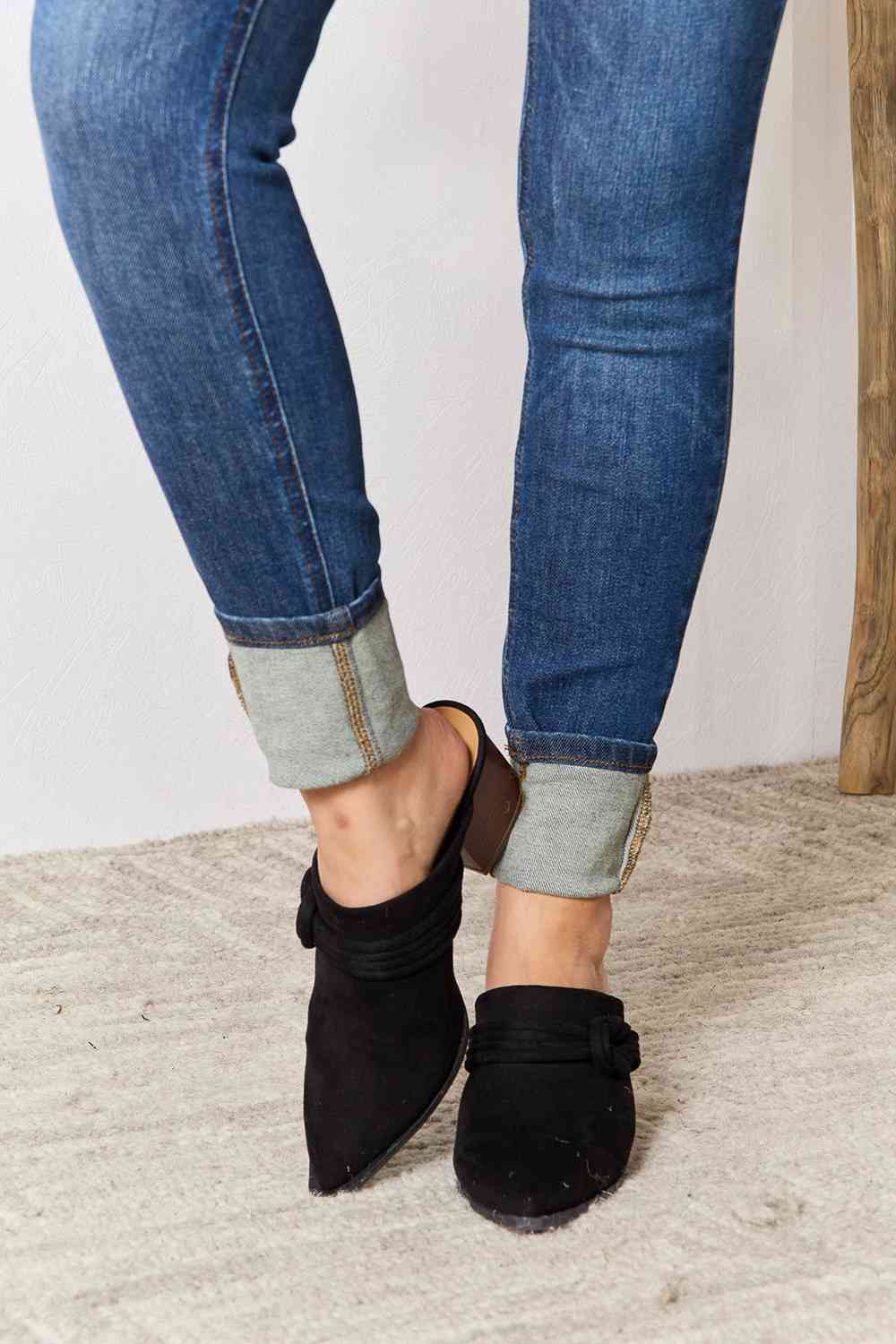 East Lion Corp Pointed-Toe Braided Trim Mules - Trendsi - Flyclothing LLC