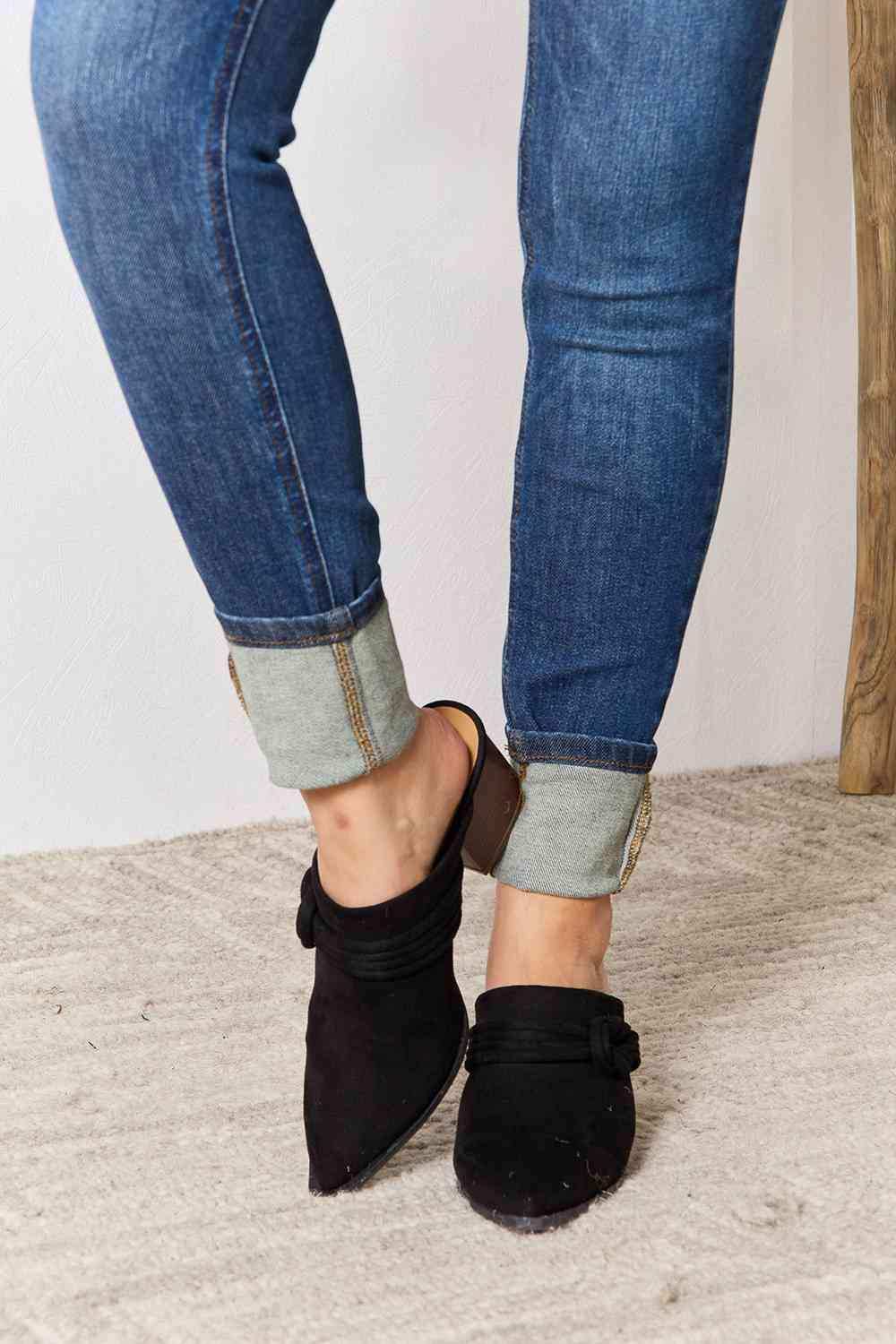 East Lion Corp Pointed-Toe Braided Trim Mules - Trendsi - Flyclothing LLC