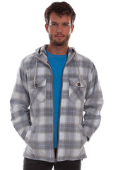 Scully Leather Farthest Point Blue-Grey Unlined Corduroy Hoodie