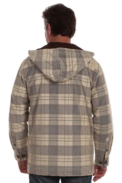 Scully Leather Farthest Point Blue-Tan Sherpa Lined Corduroy Hoodie - Scully Leather - Flyclothing LLC
