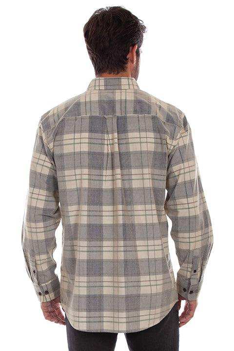 Scully Leather Farthest Point Blue-Tan Corduroy Plaid Shirt - Scully Leather - Flyclothing LLC