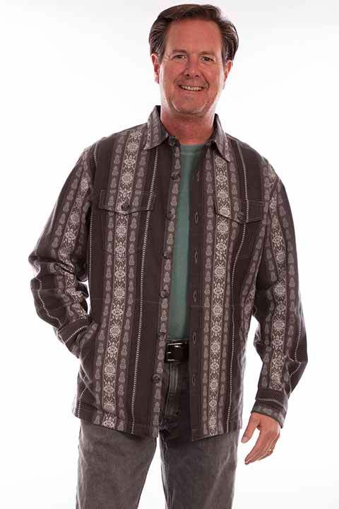 Scully Leather Farthest Point Charcoal Jaquard Shirt/Jacket - Scully Leather - Flyclothing LLC
