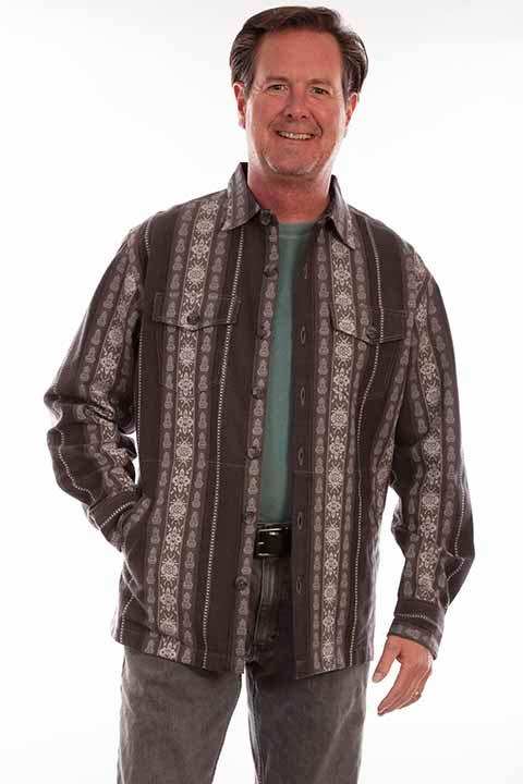 Scully Leather Farthest Point Charcoal Jaquard Shirt/Jacket - Scully Leather - Flyclothing LLC