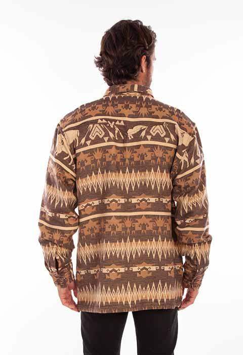 Scully Leather 100% Cotton Brown Buffalo Shirt-Jacket Jacket - Scully Leather - Flyclothing LLC
