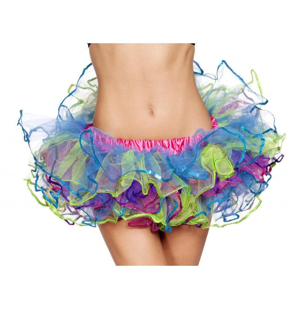Roma Costume Rainbow with Sequin Trimmed Petticoat - Roma Costume