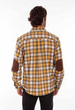 Scully Leather 80% Wool 20% Viscose Golden-Black Wool Blend Flannel Med Weight Shirt - Scully Leather