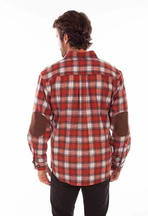 Scully Leather 80% Wool 20% Viscose Rust-Black Wool Blend Flannel Med Weight Shirt - Scully Leather - Flyclothing LLC