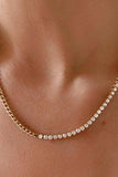 Inlaid Zircon Stainless Steel Necklace - Trendsi - Flyclothing LLC