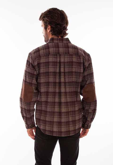Scully Leather 80% Wool 20% Viscose Chocolate-Port Wool Blend Flannel Heavy Weight Shirt - Scully Leather