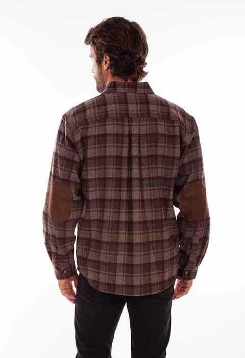 Scully Leather 80% Wool 20% Viscose Chocolate-Port Wool Blend Flannel Heavy Weight Shirt - Scully Leather - Flyclothing LLC