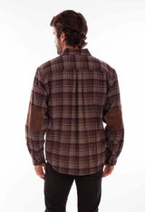 Scully Leather 80% Wool 20% Viscose Chocolate-Port Wool Blend Flannel Heavy Weight Shirt - Scully Leather - Flyclothing LLC