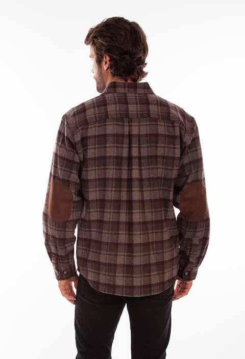 Scully Leather 80% Wool 20% Viscose Chocolate-Port Wool Blend Flannel Heavy Weight Shirt - Scully Leather - Flyclothing LLC