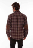 Scully Leather 80% Wool 20% Viscose Chocolate-Port Wool Blend Flannel Heavy Weight Shirt - Scully Leather