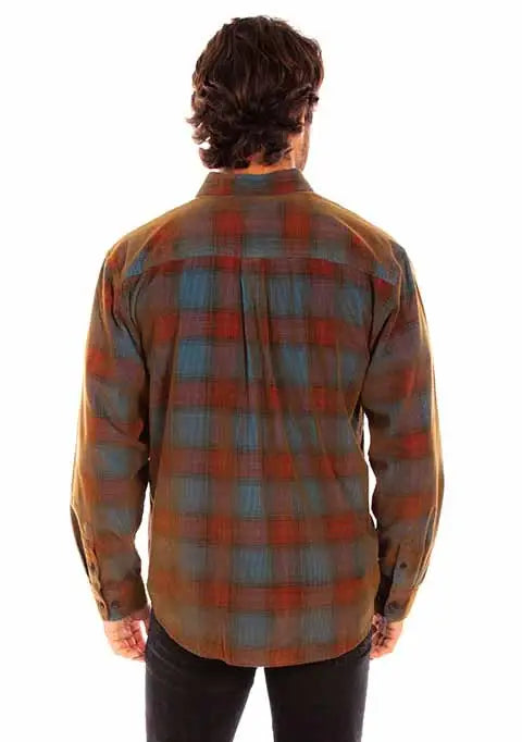 Scully Leather Farthest Point Red-Blue Y/D Corduroy Plaid Shirt - Scully Leather - Flyclothing LLC