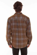 Scully Leather Farthest Point Blue-Brown Y/D Corduroy Plaid Shirt - Scully Leather - Flyclothing LLC