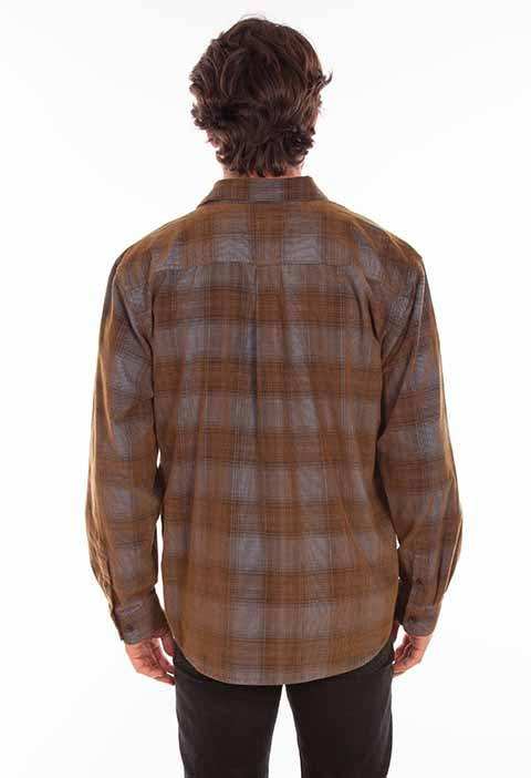 Scully Leather Farthest Point Blue-Brown Y/D Corduroy Plaid Shirt - Scully Leather - Flyclothing LLC