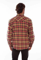 Scully Leather 100% Cotton Tan Plaid Cotton Flannel Shirt - Scully Leather - Flyclothing LLC