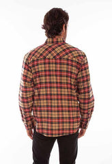 Scully Leather 100% Cotton Tan Plaid Cotton Flannel Shirt - Scully Leather